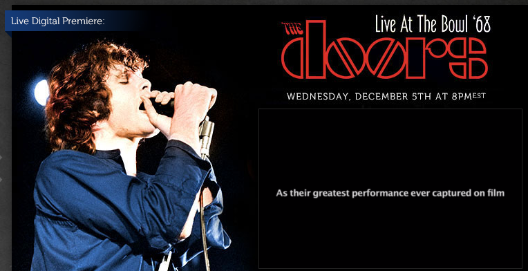 Dec 5 Ben Fong-Torres hosts a Q&A with The Doors Ray Manzarek LIVE on FACEBOOK to Premiere LIVE AT THE BOWL '68 Concert Film